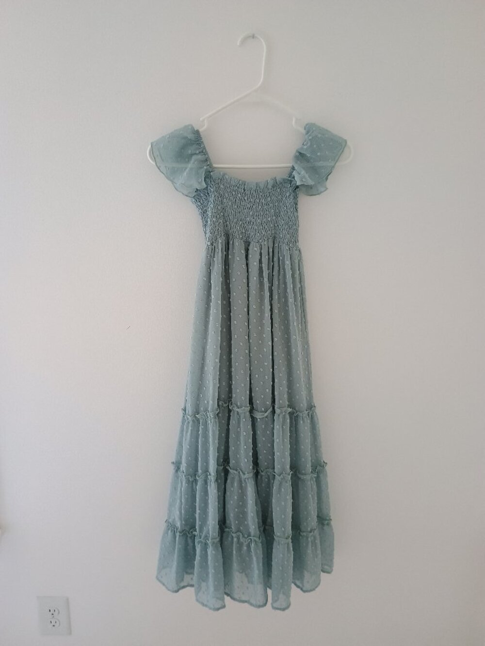 Indie Blue Marabella Girls Dress - Size 8 (Blue Swiss Dot)